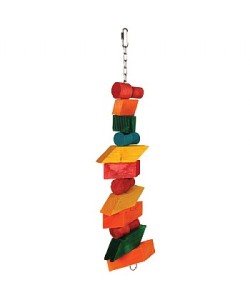 Block Tower Chunky Wood Parrot Toy